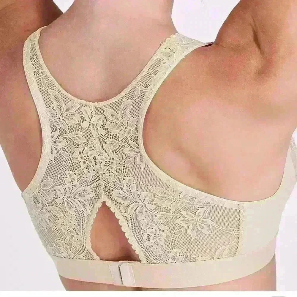 Bali Lace Wireless Bralette Comfort Revolution Plunge Lace Size Small - Picture 3 of 5